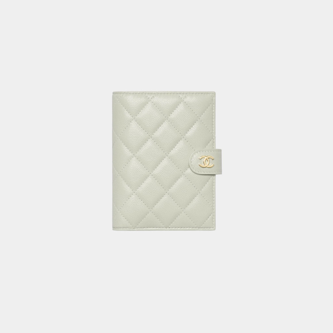 Chanel Classic Passport Holder Grained Shiny Calfskin &amp; Gold Metal, Front 