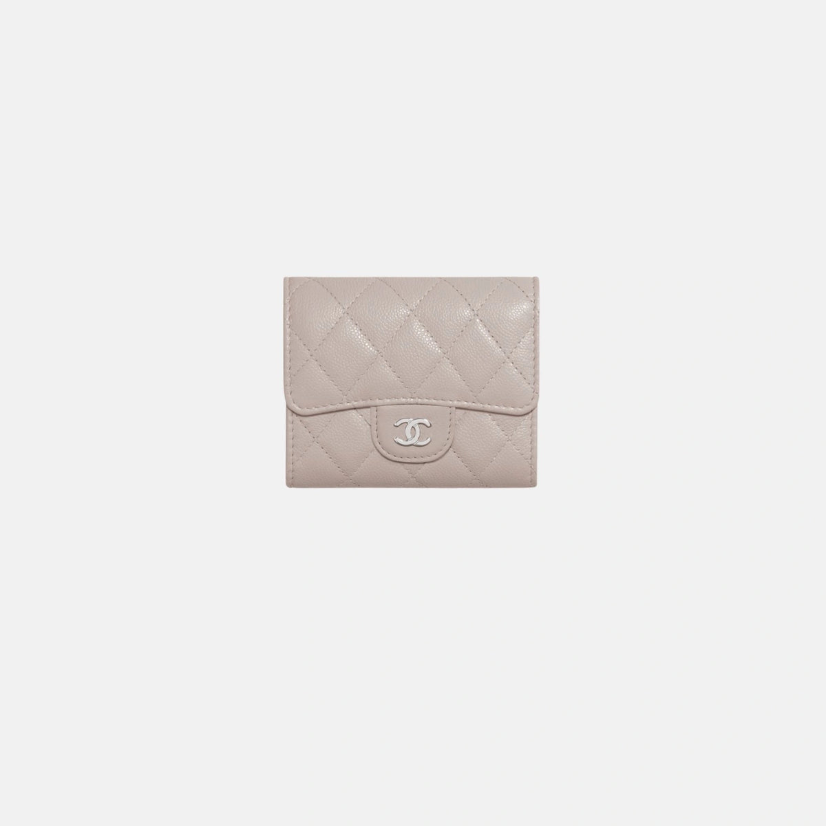 Classic Small Flap Wallet in Shiny Grained Calfskin