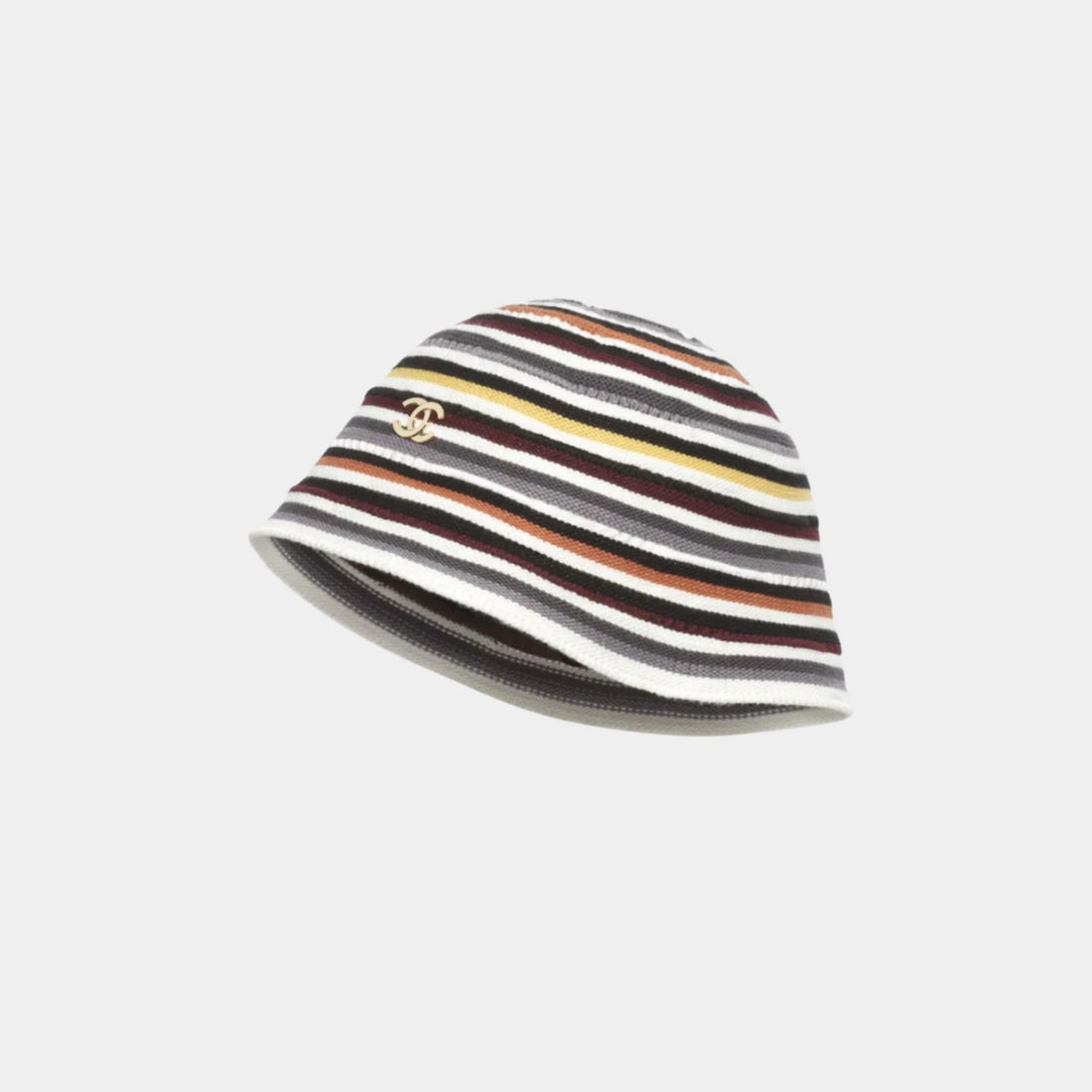 Cloche Hat Cotton Mixed Fibers &amp; Metal Multicolor &amp; Gold