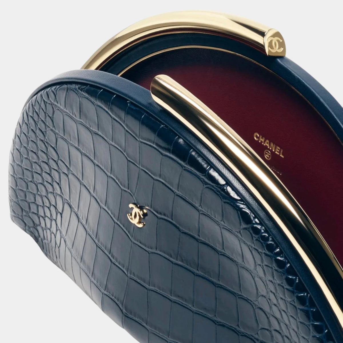 Clutch Calfskin &amp; Gold Metal