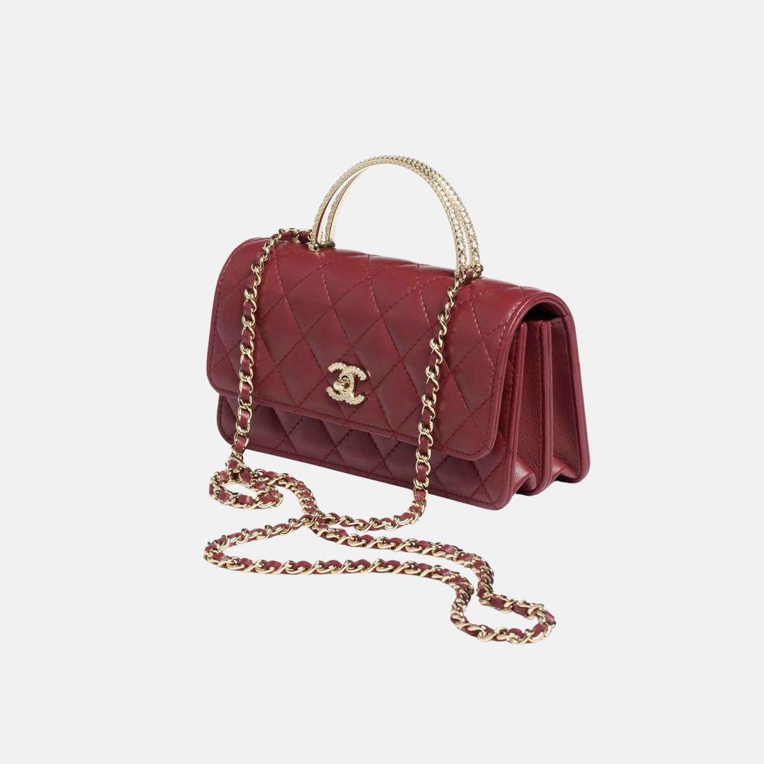 Chanel Clutch with Chain in Lambskin and Rhinestones, Front