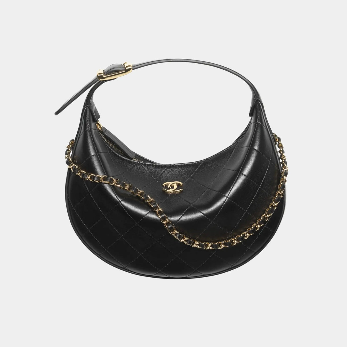 Clutch with Chain in Lambskin
