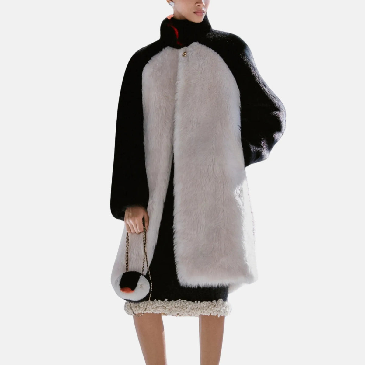 Coat Lambskin in White and Black