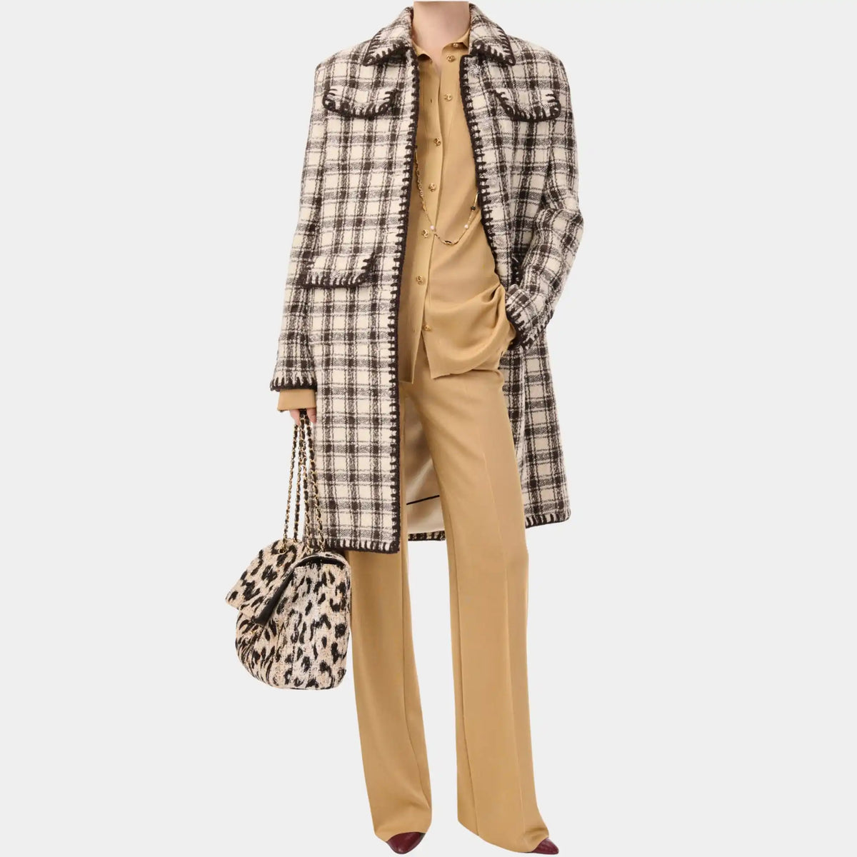 Coat Wool in Ivoire & Umber