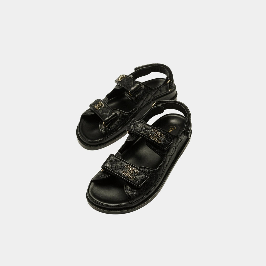 Chanel Dad Shoes in Grained Calfskin, Noir, Front