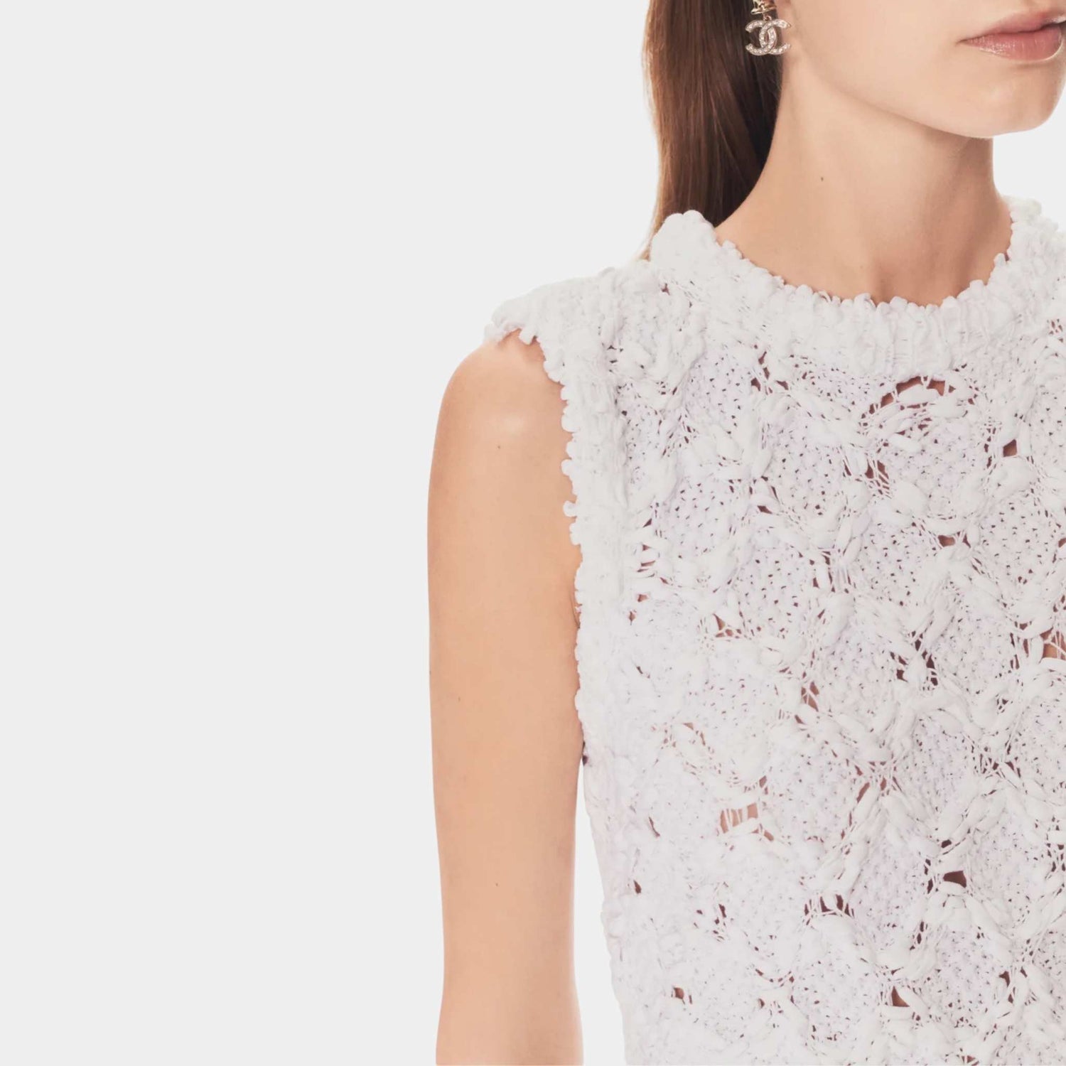 Chanel Dress Cotton White, Close View