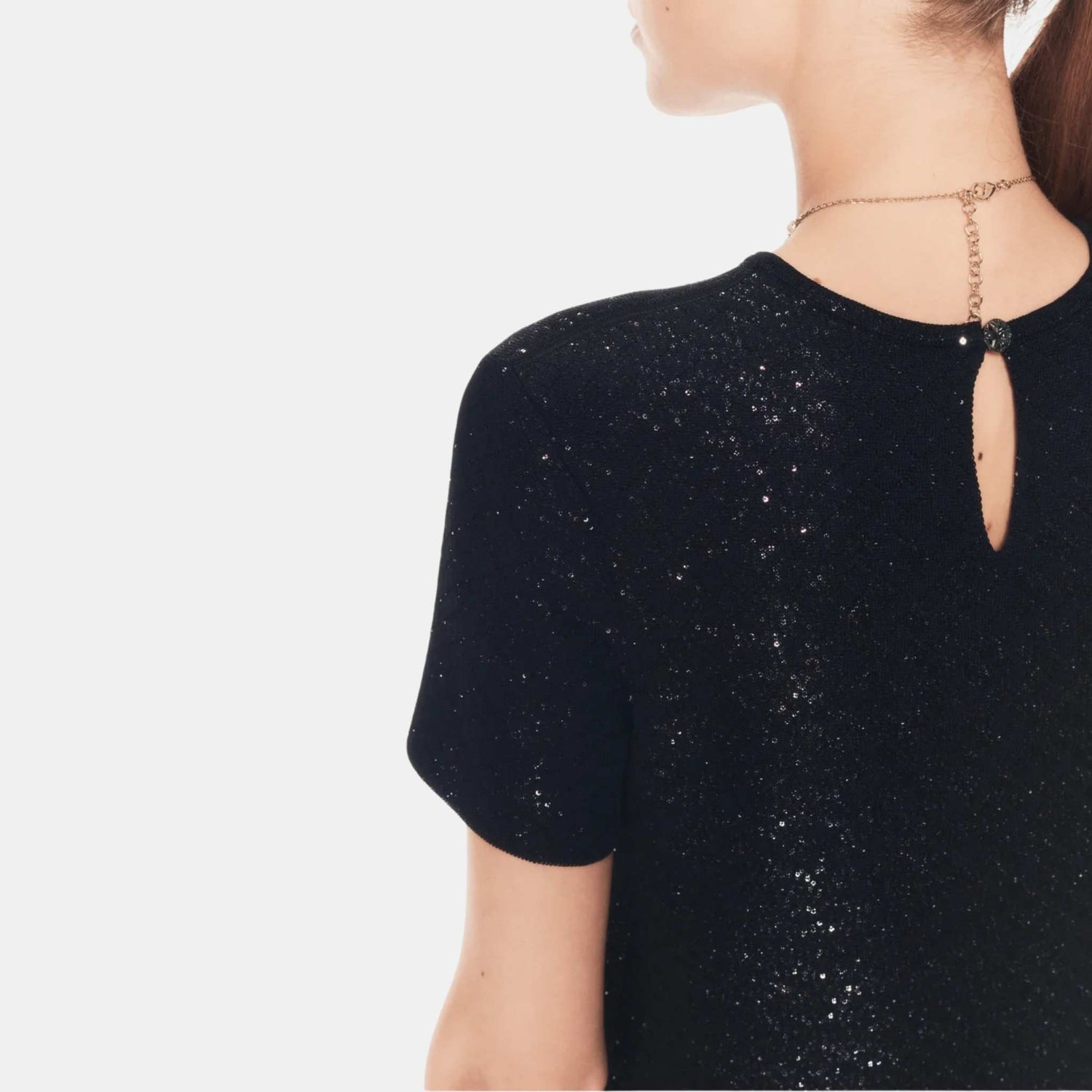 Chanel Dress Glittered Mixed Fibers Black, BackView