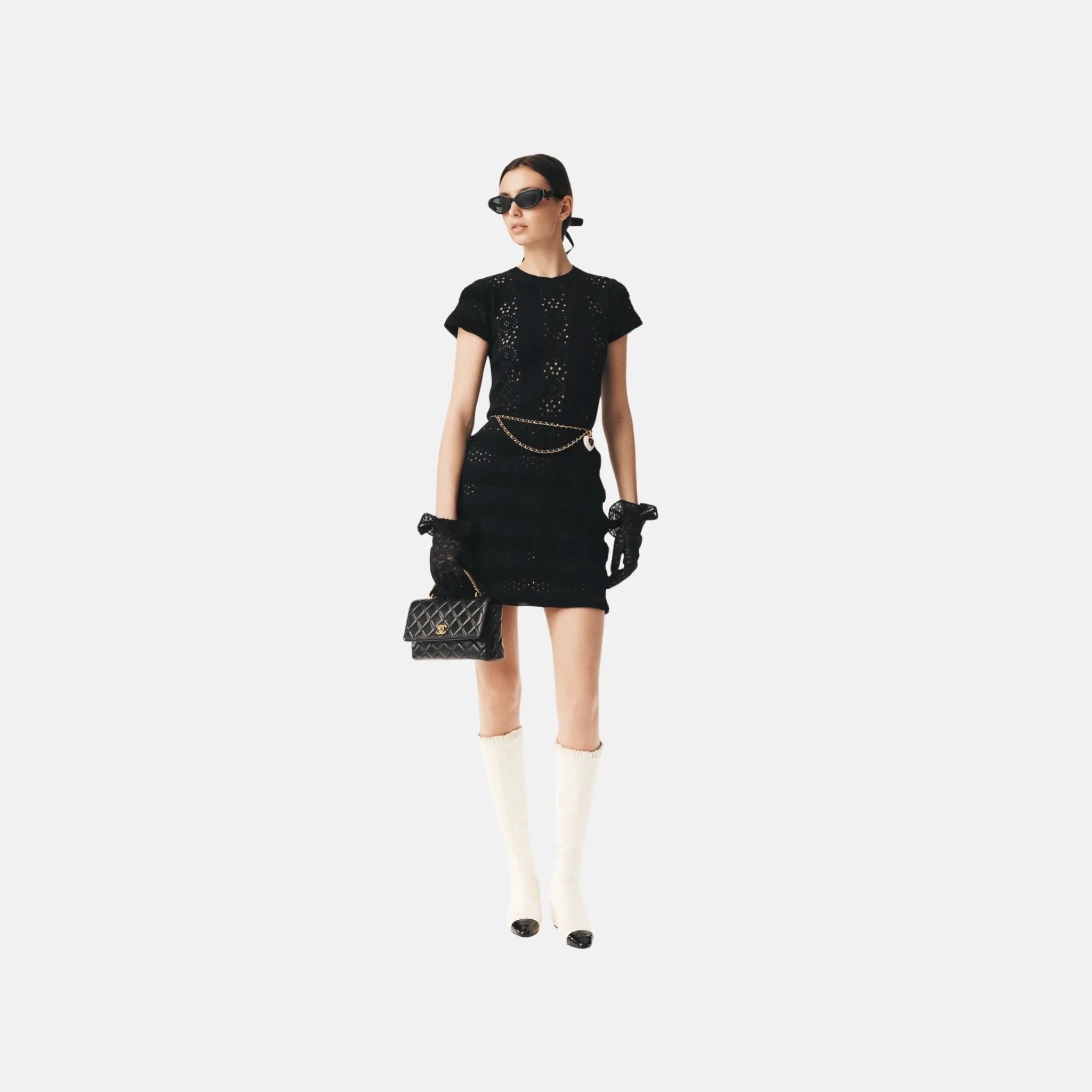 Chanel Dress in Black Cotton, Front