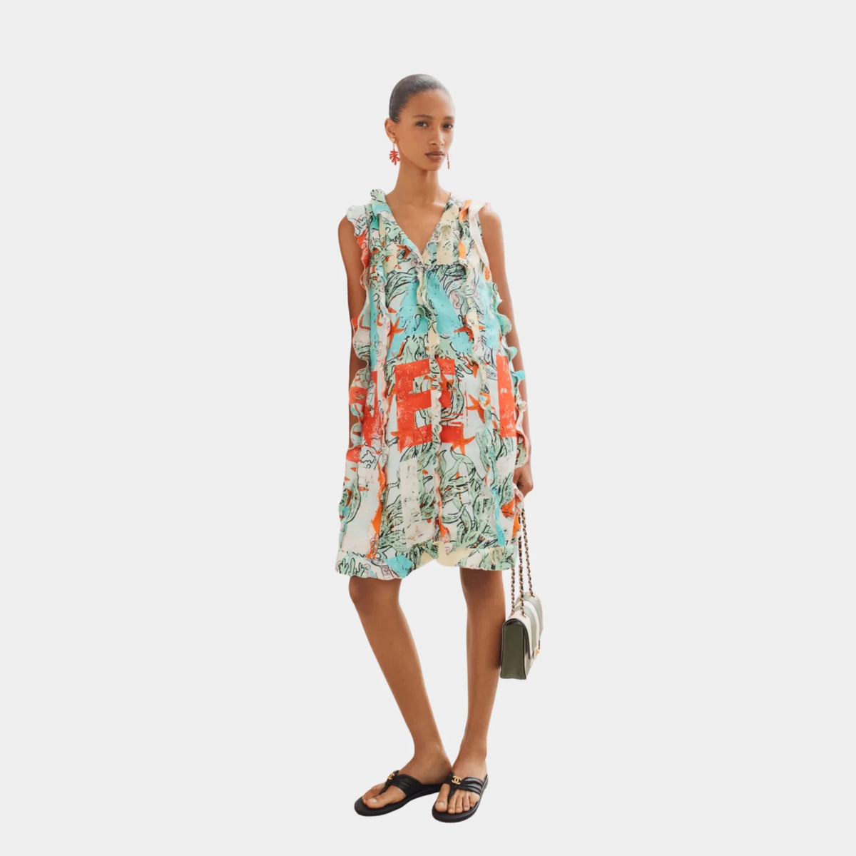 Dress in Multicolour Silk