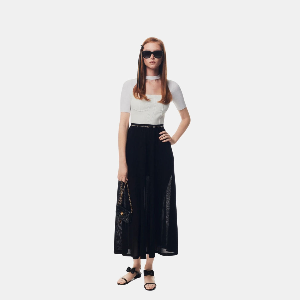 Dress Silk And Mixed Fibres Black And White