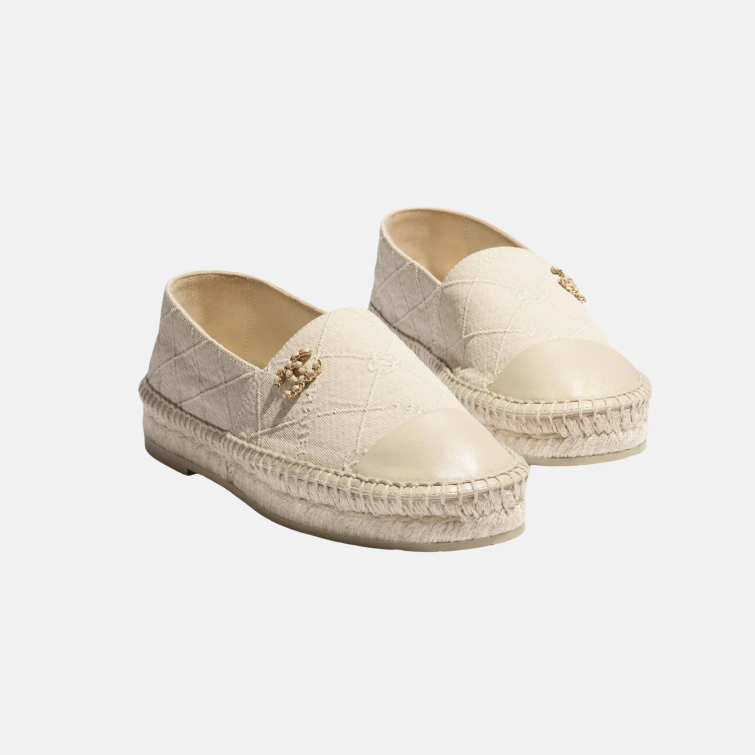 Chanel Espadrilles in Cotton and Lambskin, Front