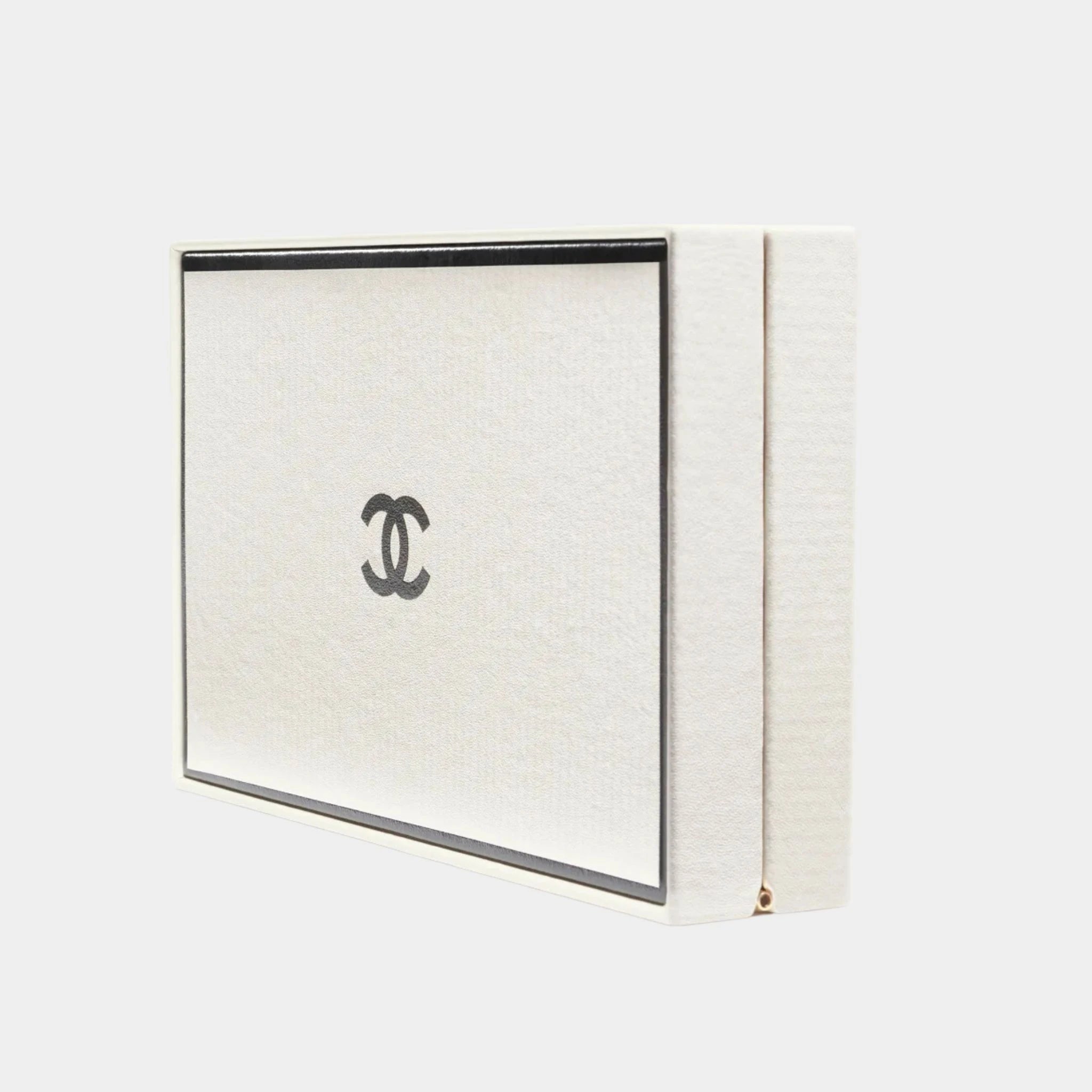 Evening Bag Box Printed Calfskin &amp; Gold-Tone Metal Black &amp; White