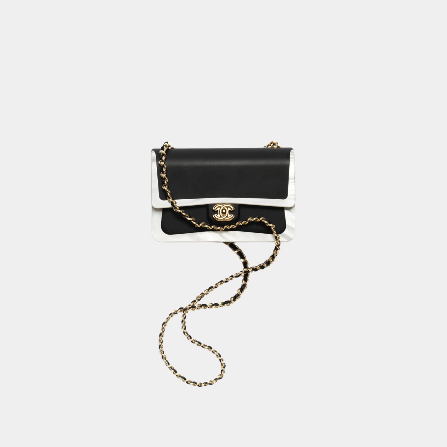 Chanel Flap Bag Minaudiere Plexi &amp; Gold-Tone Metal
