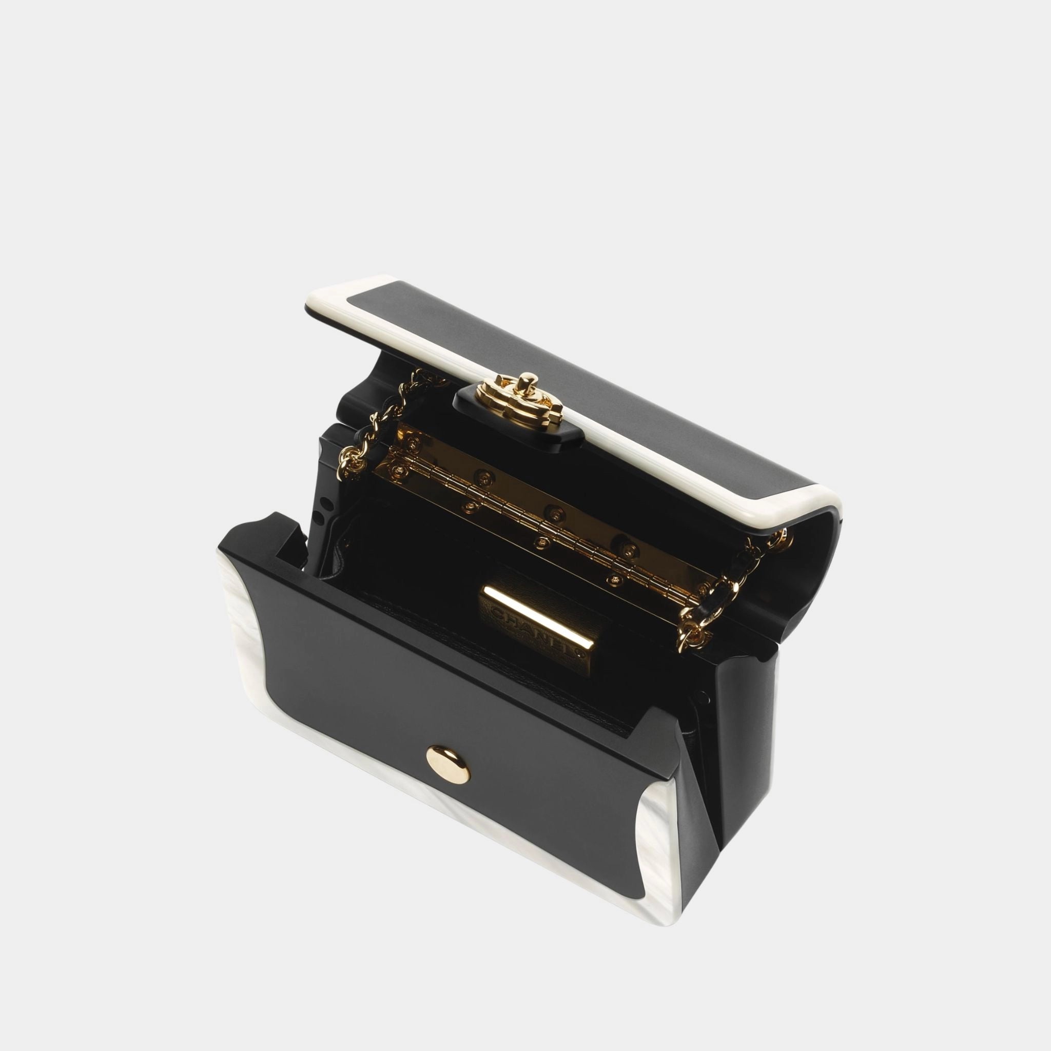 Chanel Flap Bag Minaudiere Plexi &amp; Gold-Tone Metal