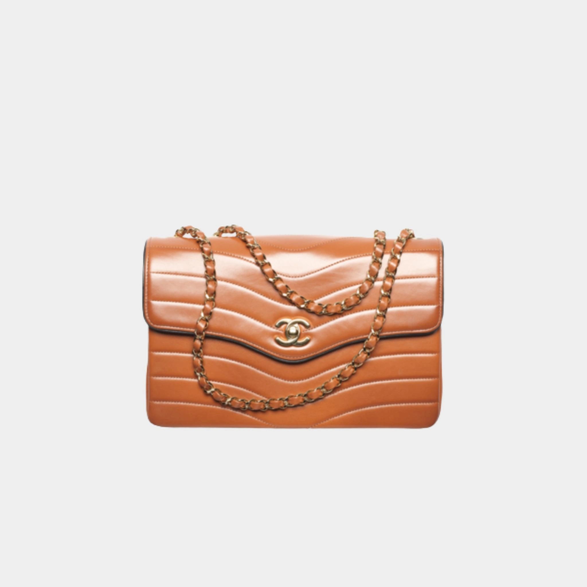 Flap Bag Patinated Lambskin &amp; Gold-Tone Metal
