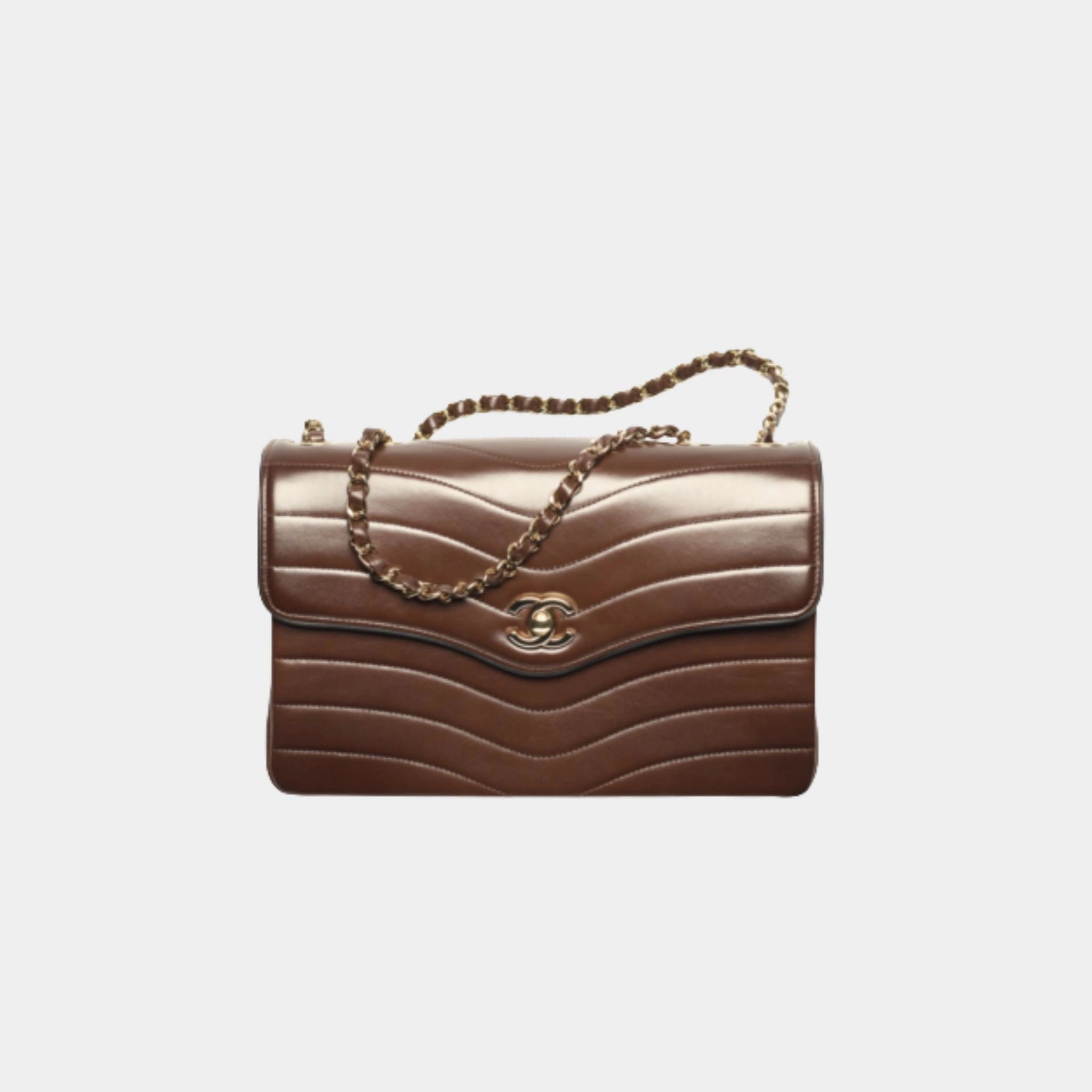 Flap Bag Patinated Lambskin &amp; Gold-Tone Metal