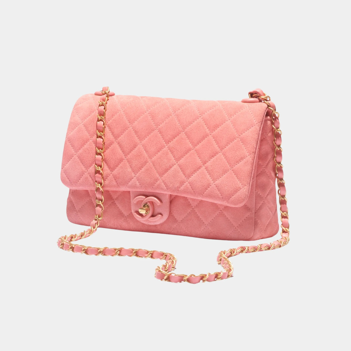 Flap Bag Suede Calfskin, Lambskin & Gold-Tone Metal