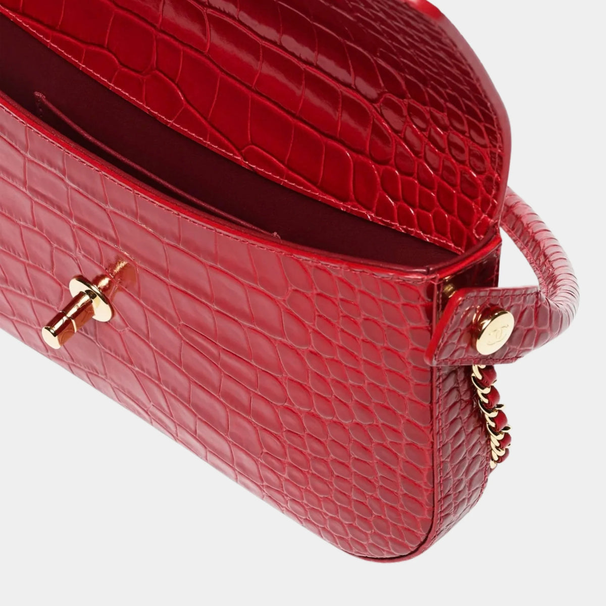 Chanel Flap Bag With Handle Calfskin &amp; Gold-Tone metal