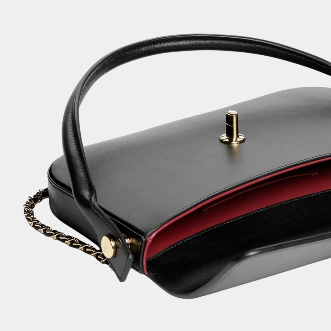 Chanel Flap Bag With Handle Calfskin & Gold-Tone metal