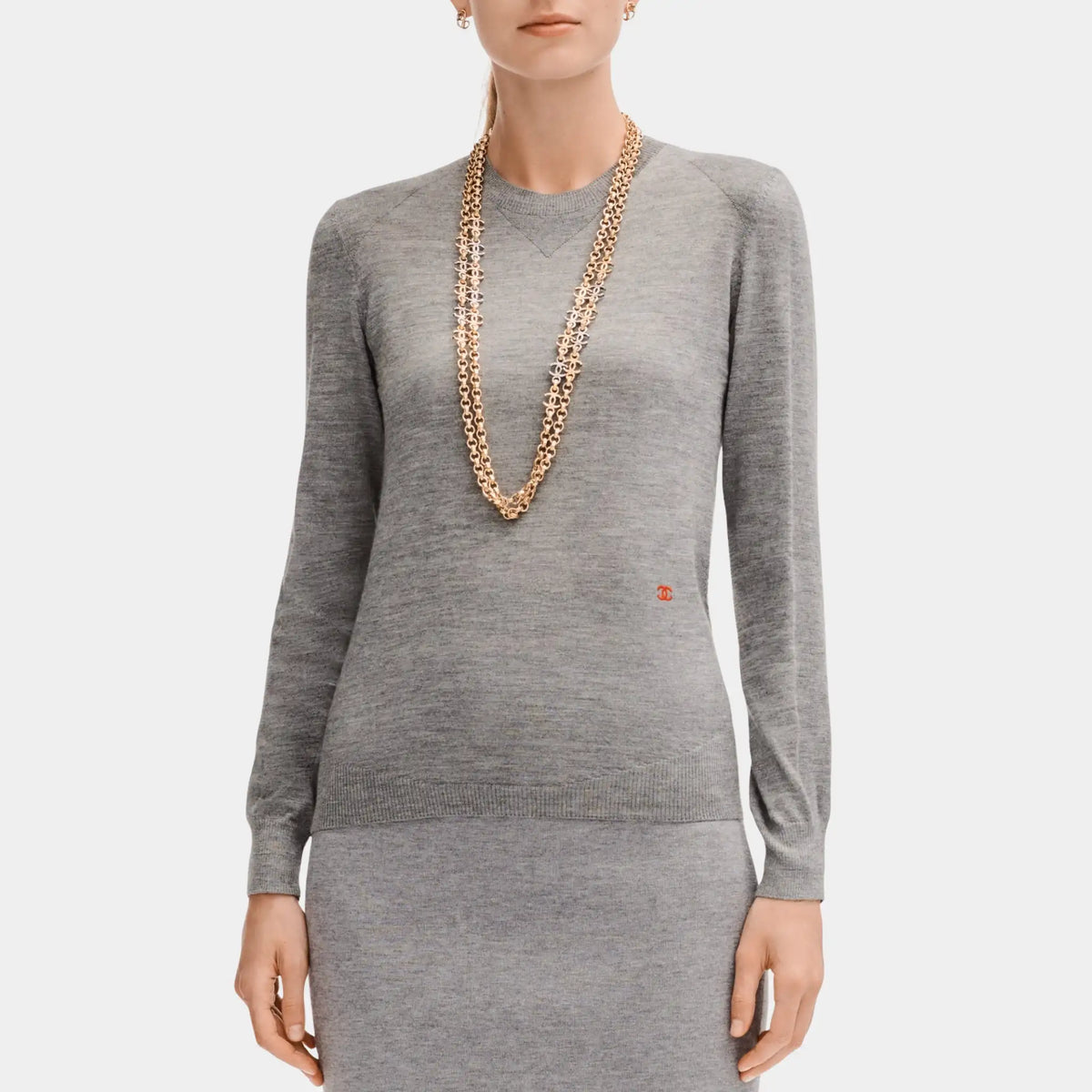 Grey Sweater in Cashmere and Silk