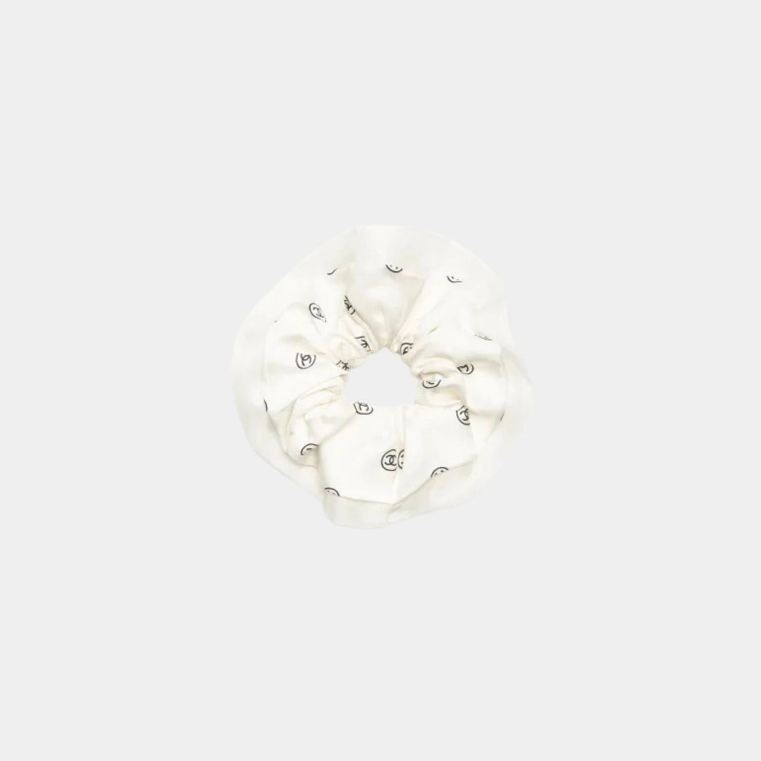 Chanel Hair accessory Silk twill Black &amp; White, Front