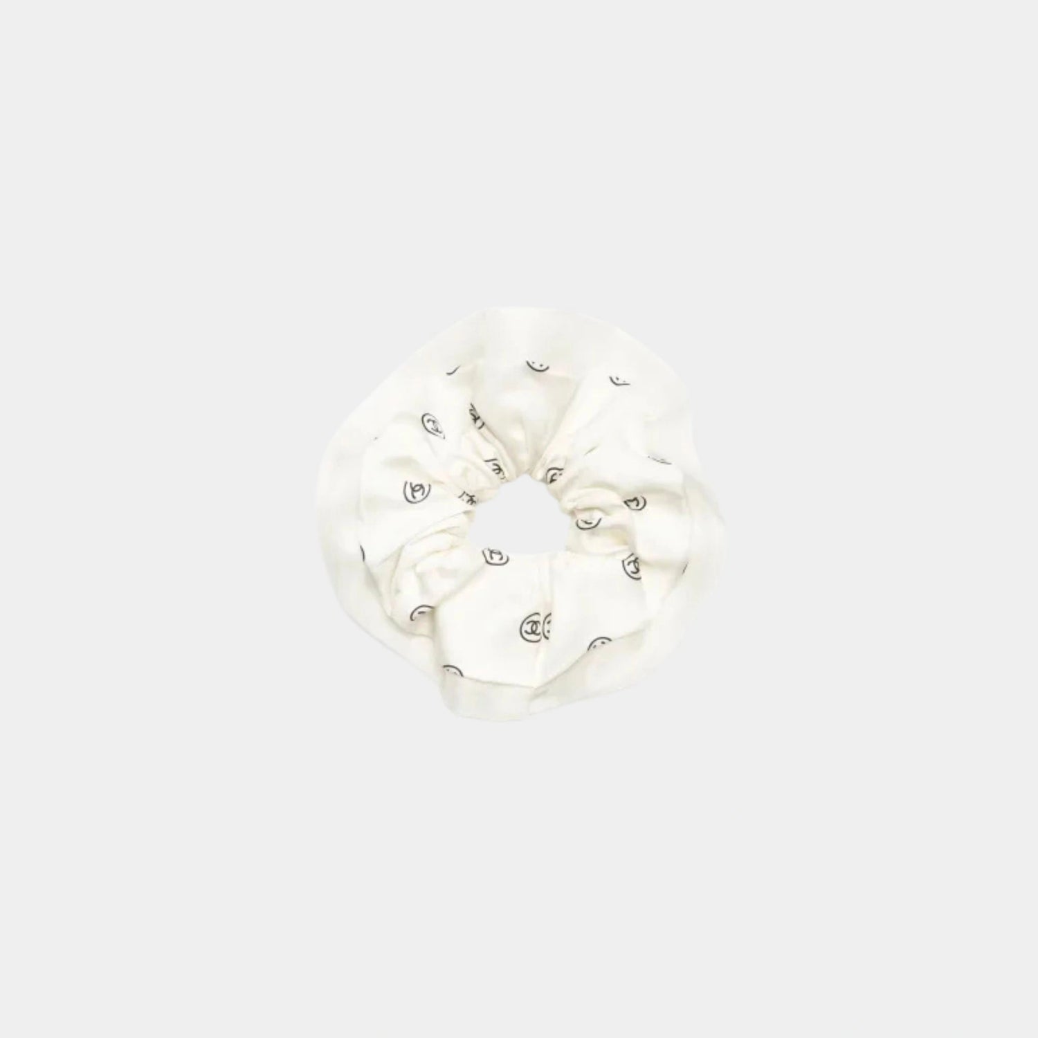Chanel Hair accessory Silk twill Black &amp; White, Front