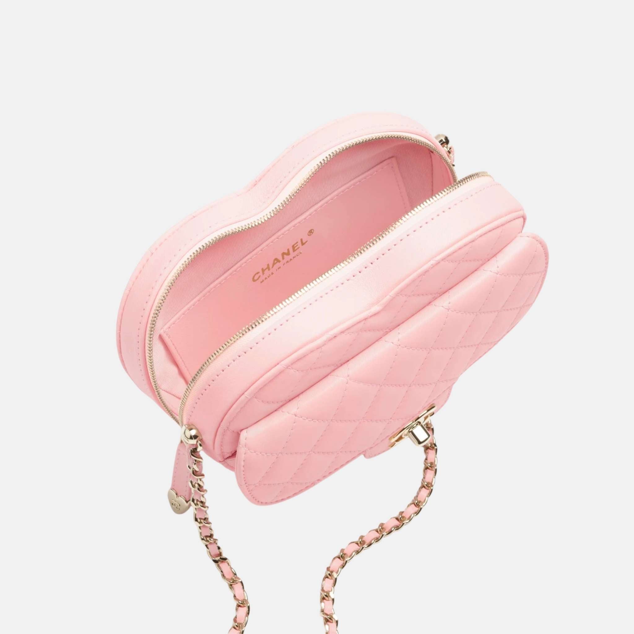 Chanel Heart Bag in Lambskin and Gold Metal, Inside