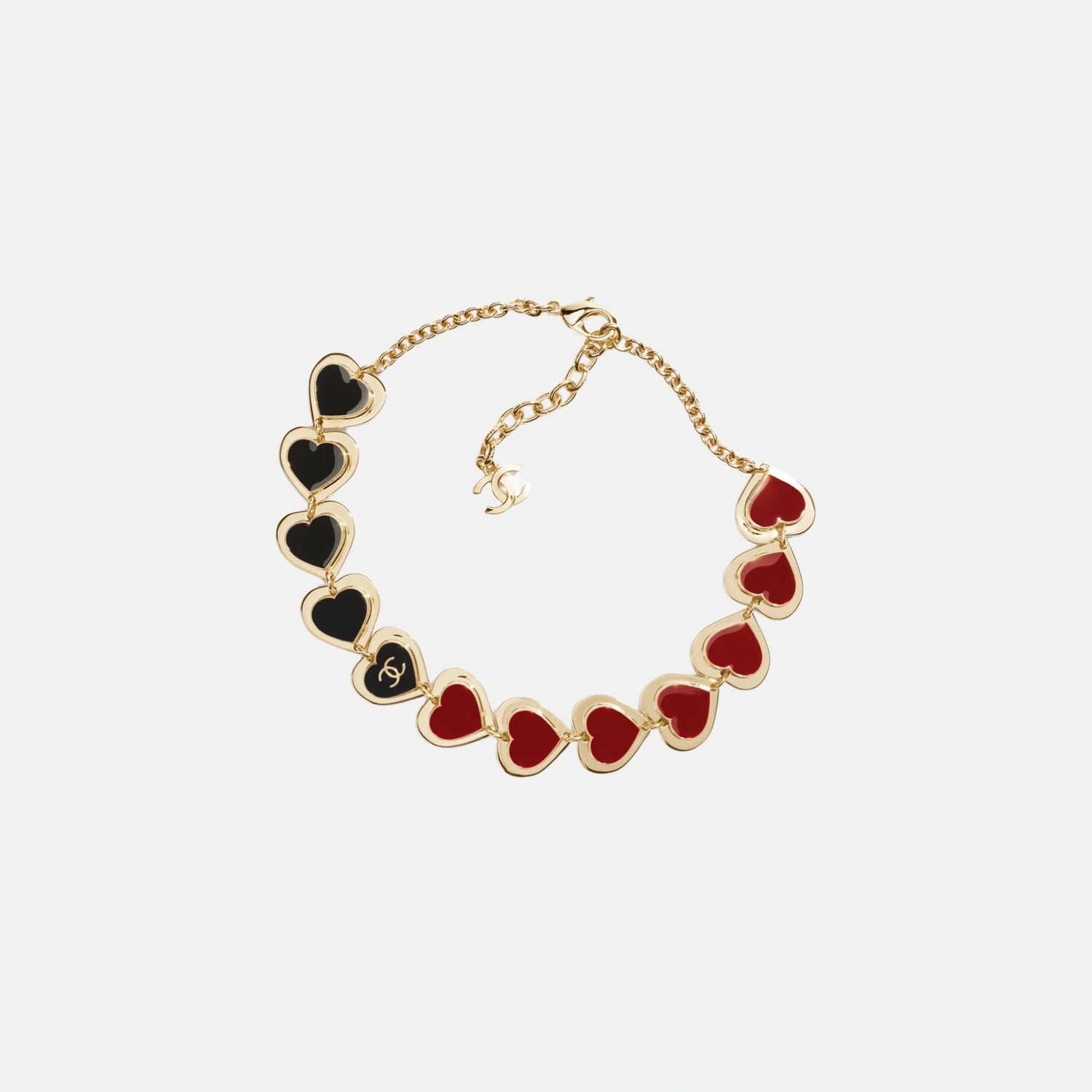 Chanel Heart Necklace in Metal and Resin