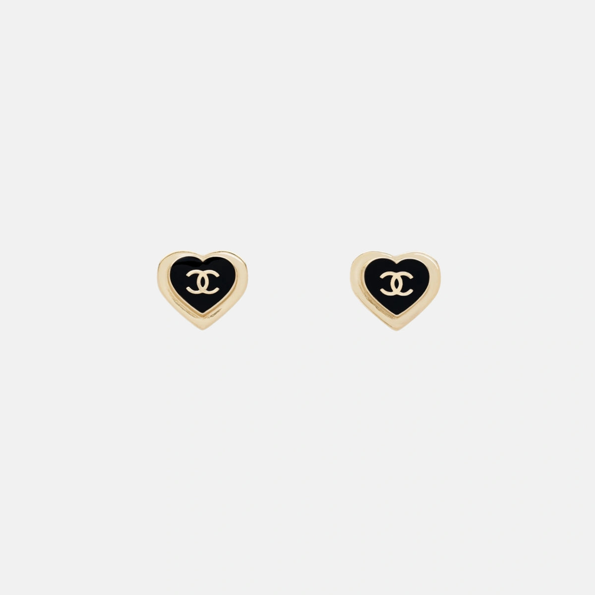 Heart Shaped Stud Earrings in Metal and Resin