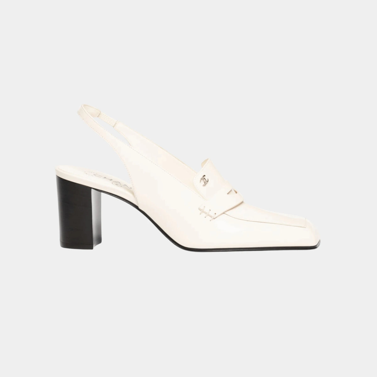 Heeled Slingbacks in Shiny Calfskin
