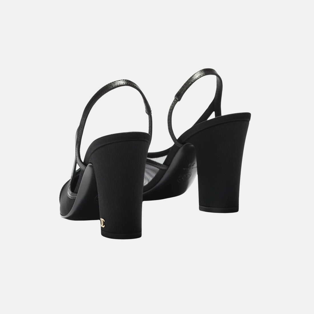 Chanel Heeled Slingbacks in Mesh and Grosgrain, Back