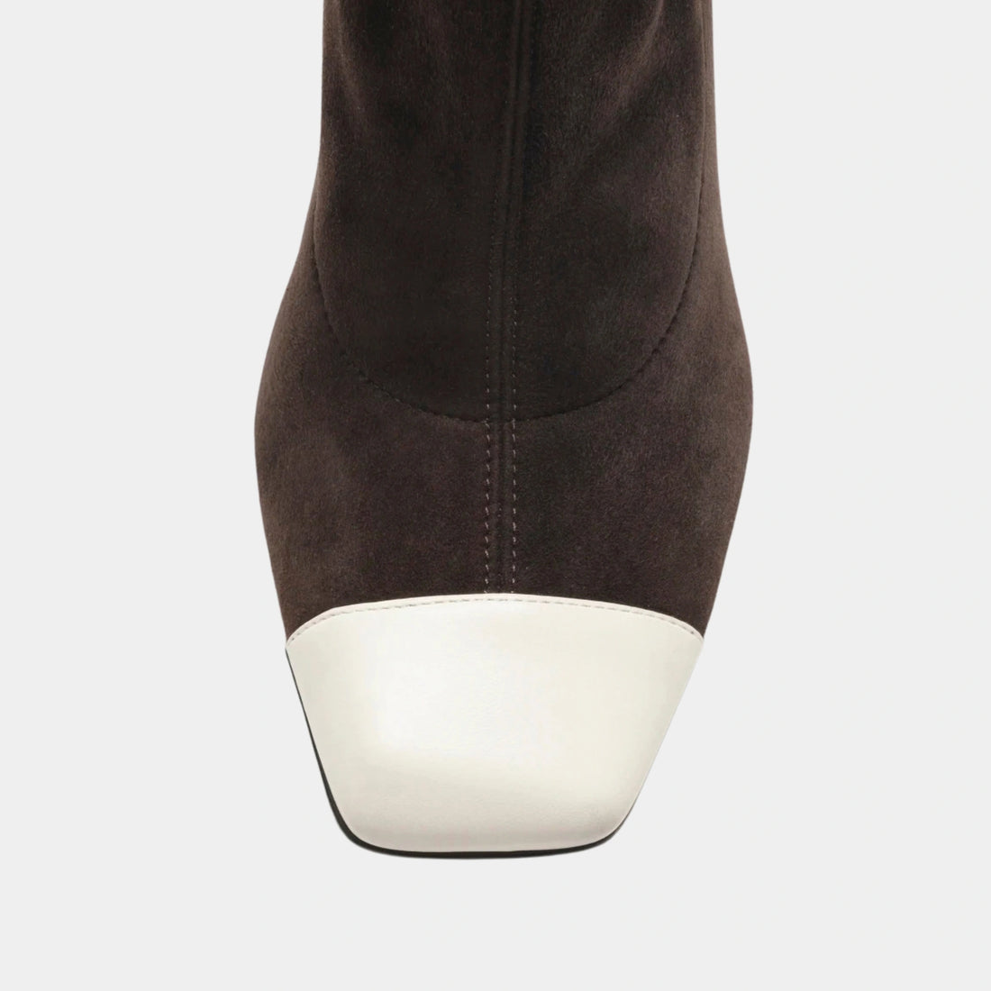 High Boots Stretch Suede Lambskin & Lambskin Brown & White