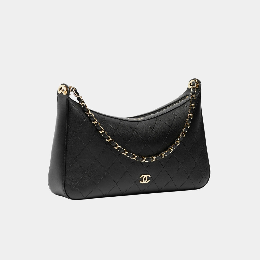 Chanel Hobo Bag Lamb Calf &amp; Gold-Plated Metal Black