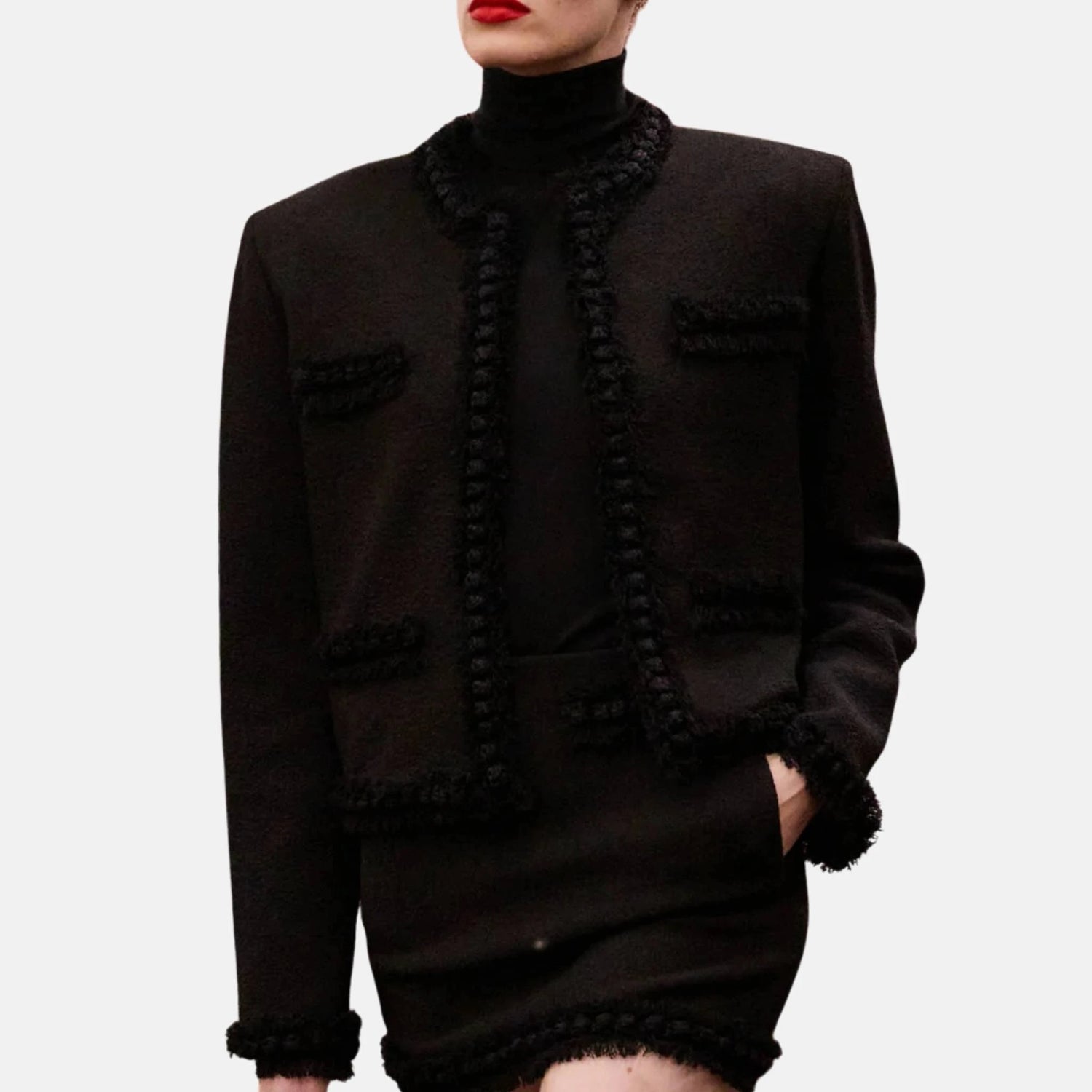 Chanel Jacket Black in Silk