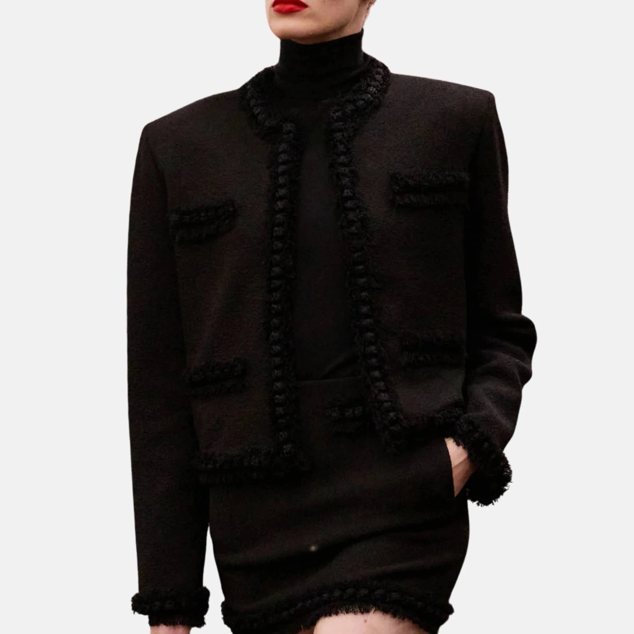 Chanel Jacket Black in Silk