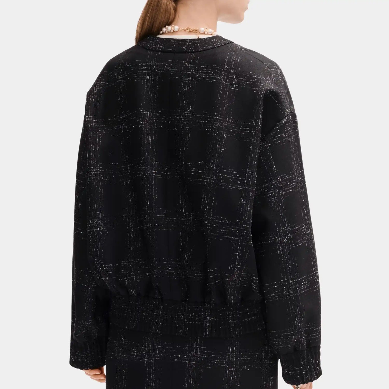 Chanel Jacket in Black and White Wool Drill, Back