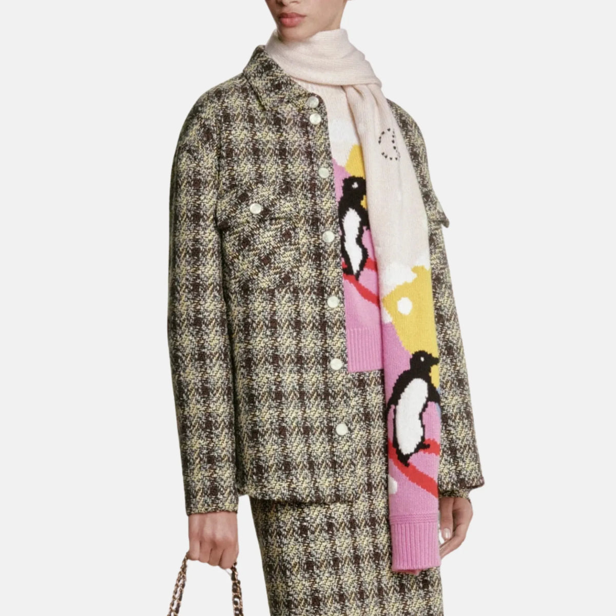 Jacket Cotton in Brown and Yellow — Brown & Yellow