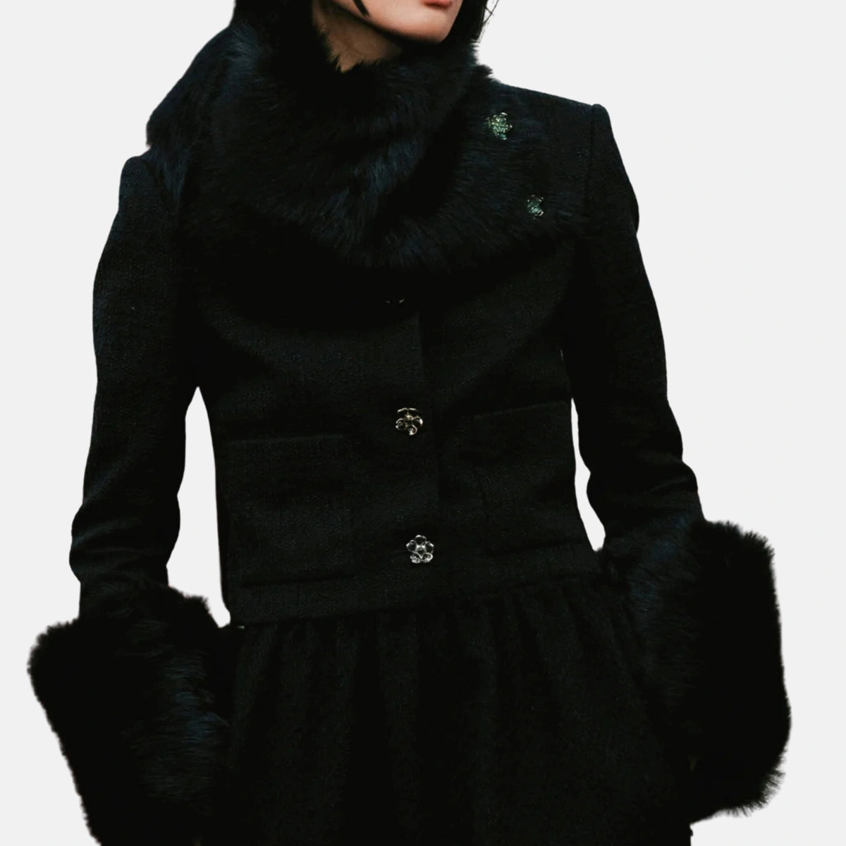 Jacket Cotton Tweed in Black