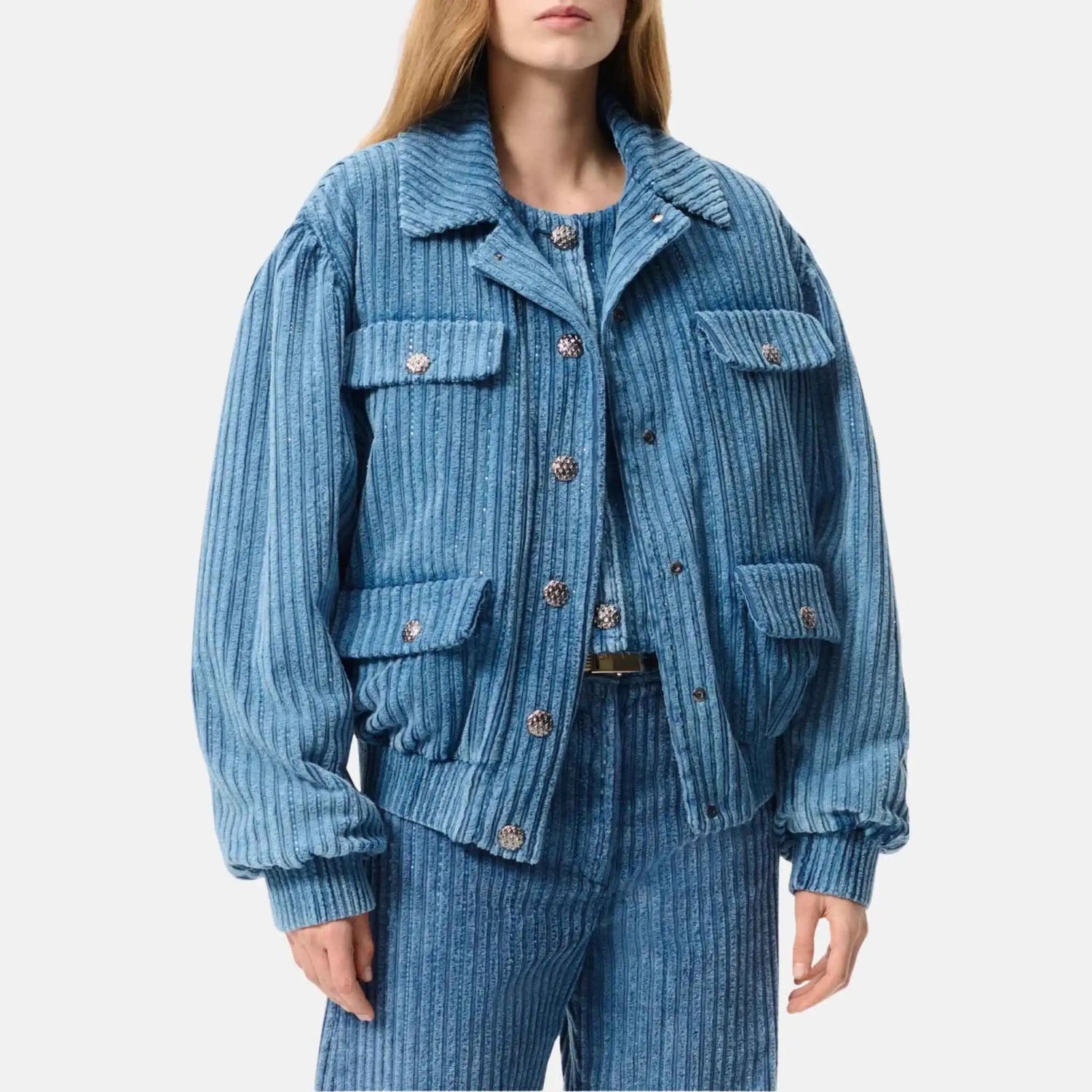 Chanel Jacket Cotton Velvet And Strass