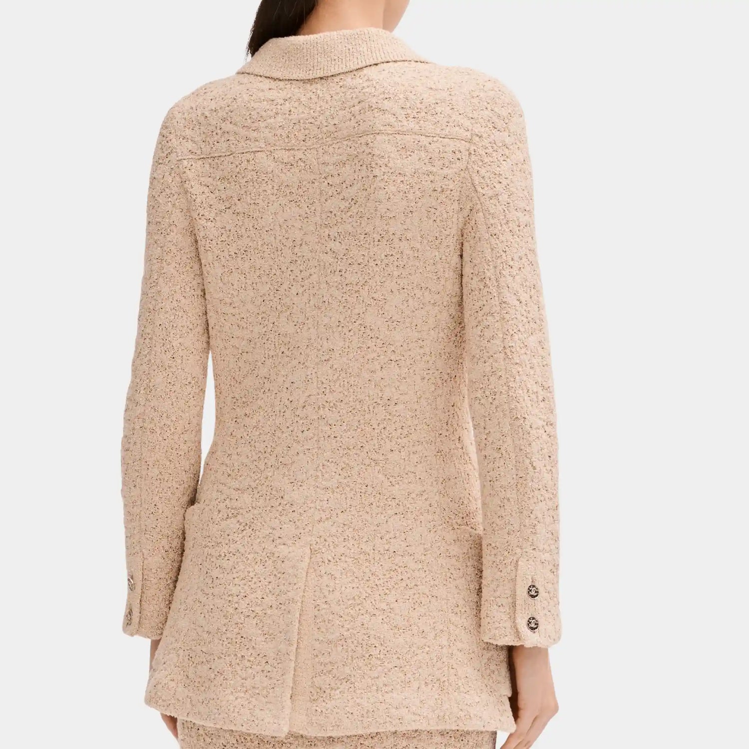 Chanel Jacket in Beige Silk And Cotton, Back