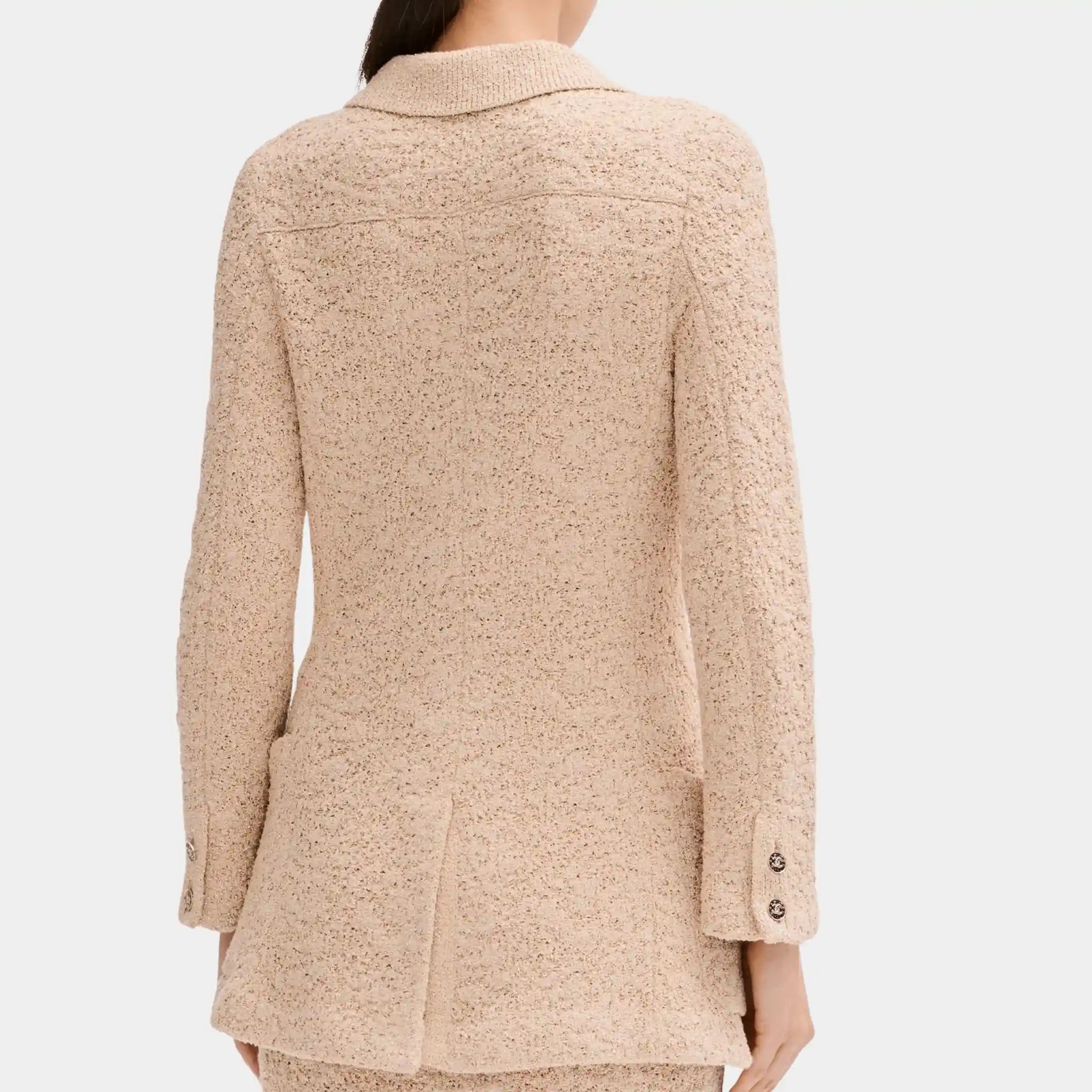Chanel Jacket in Beige Silk And Cotton, Back