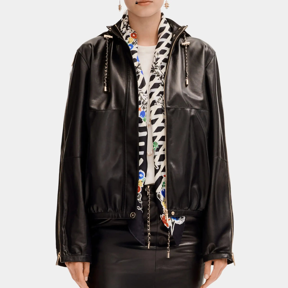 Jacket in Black Lambskin