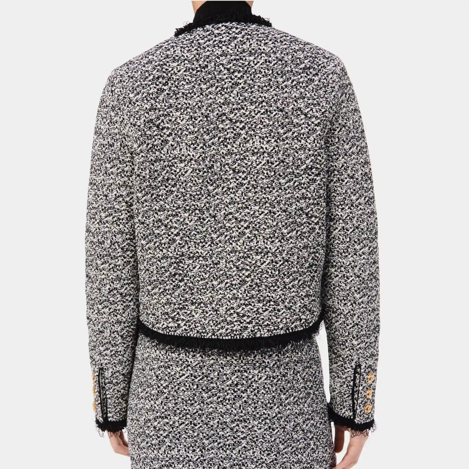 Chanel Jacket in Black &amp; White Cotton, Back