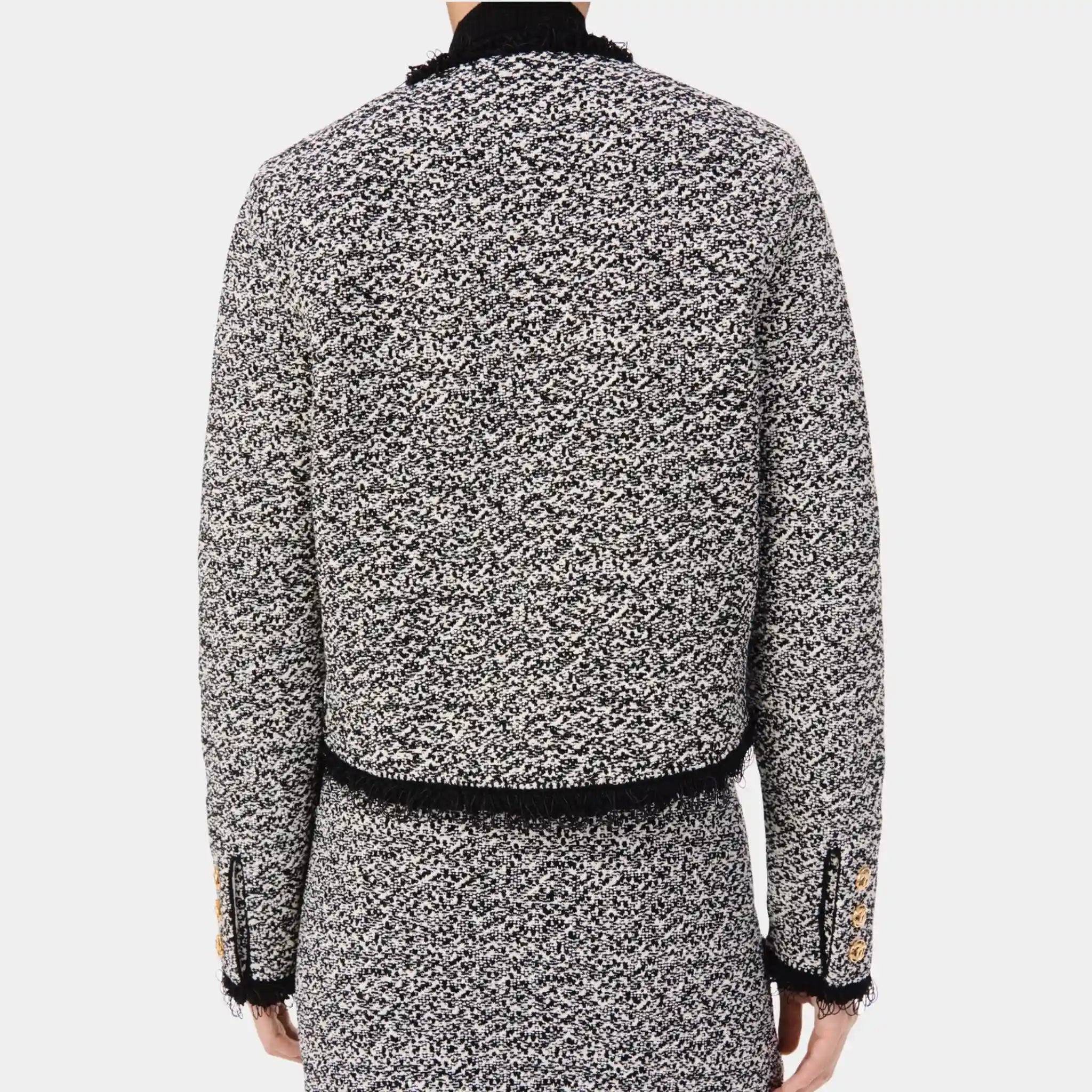 Chanel Jacket in Black &amp; White Cotton, Back