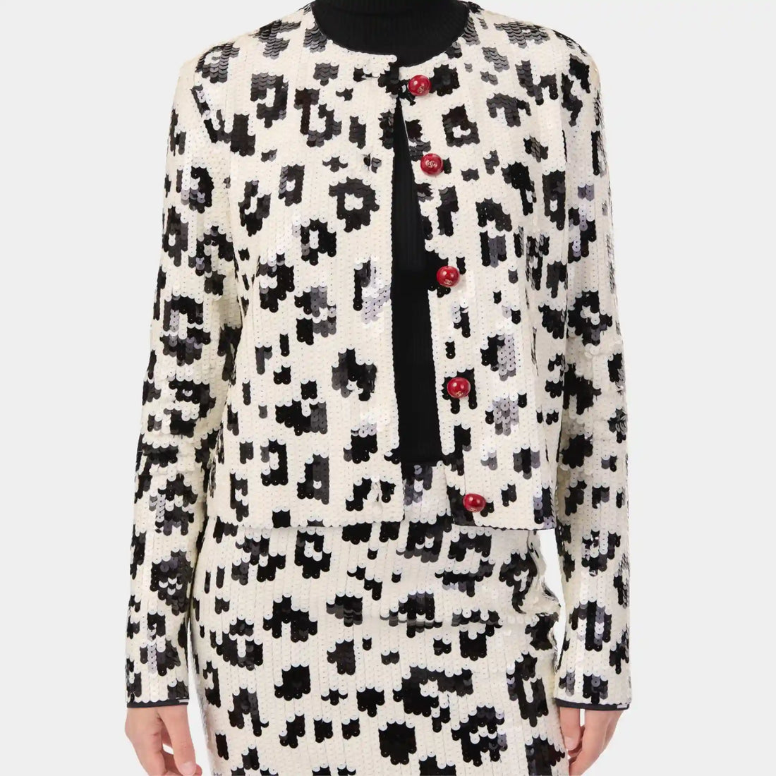 Chanel Jacket in Ecru & Black Mixed Fibres, Front