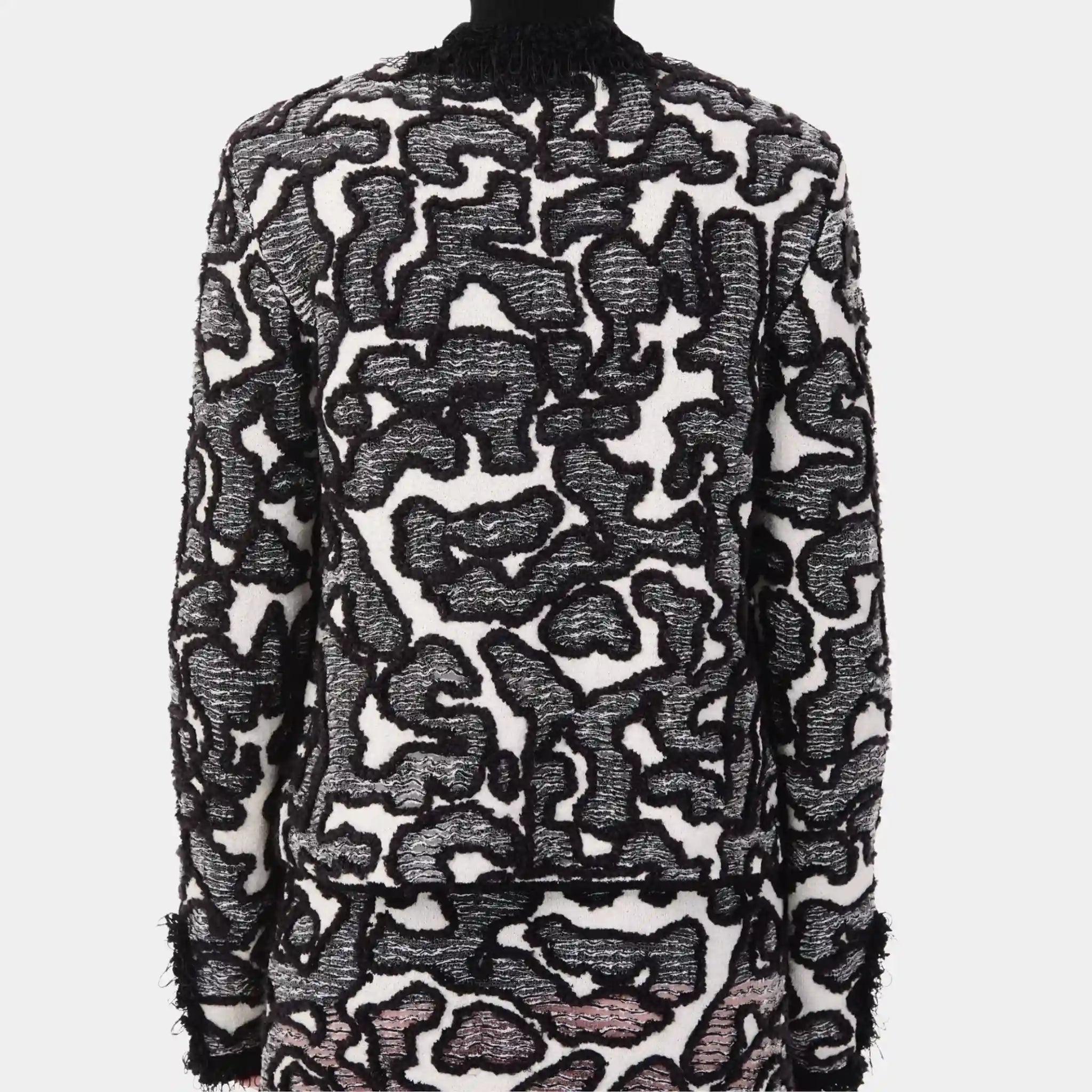 Chanel Jacket in Silk &amp; Cotton in Black &amp; White, Back