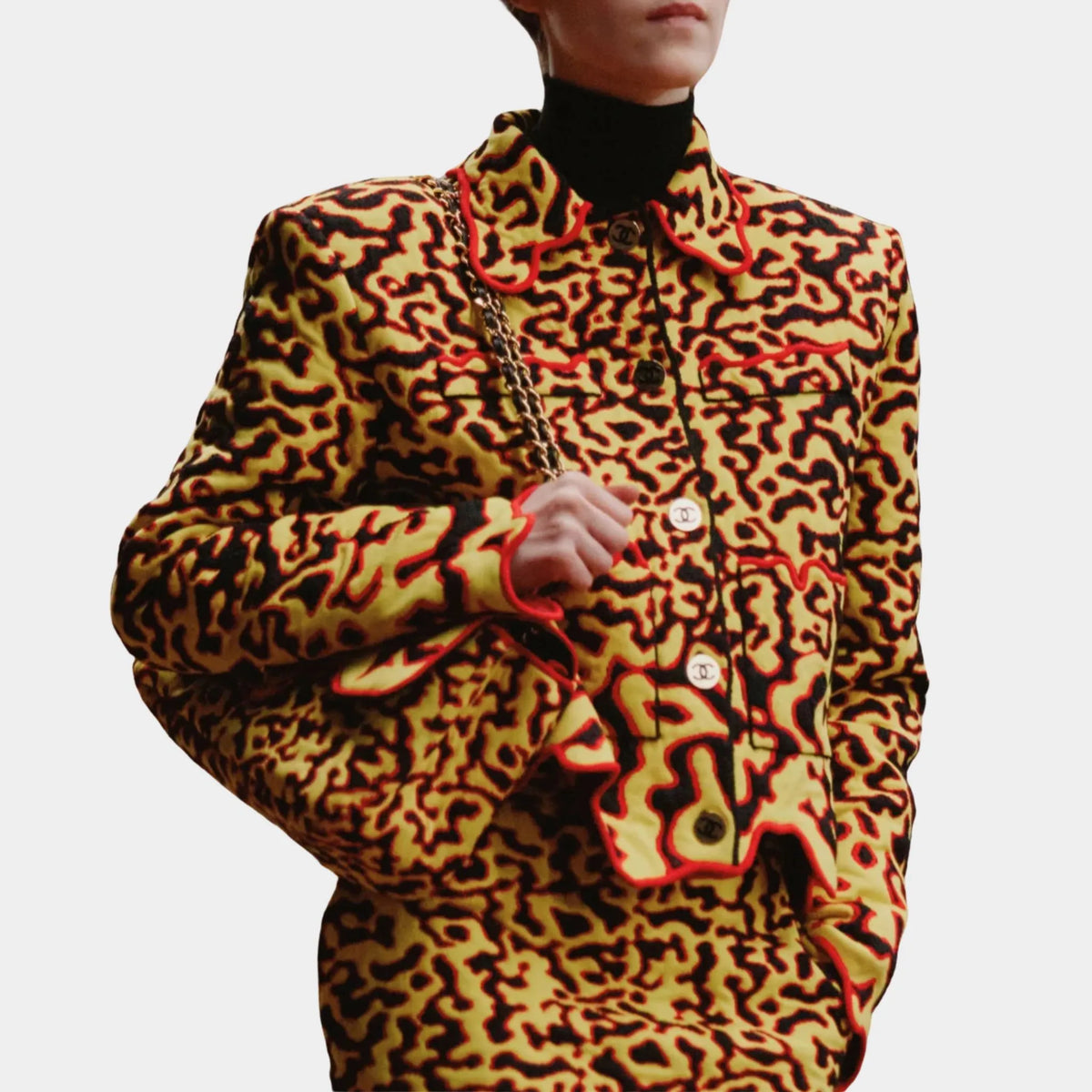 Jacket Mixed Fibers Yellow Black & Red