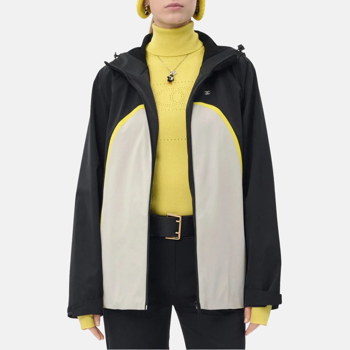 Jacket Mixed Fibres in Black Grey and Yellow