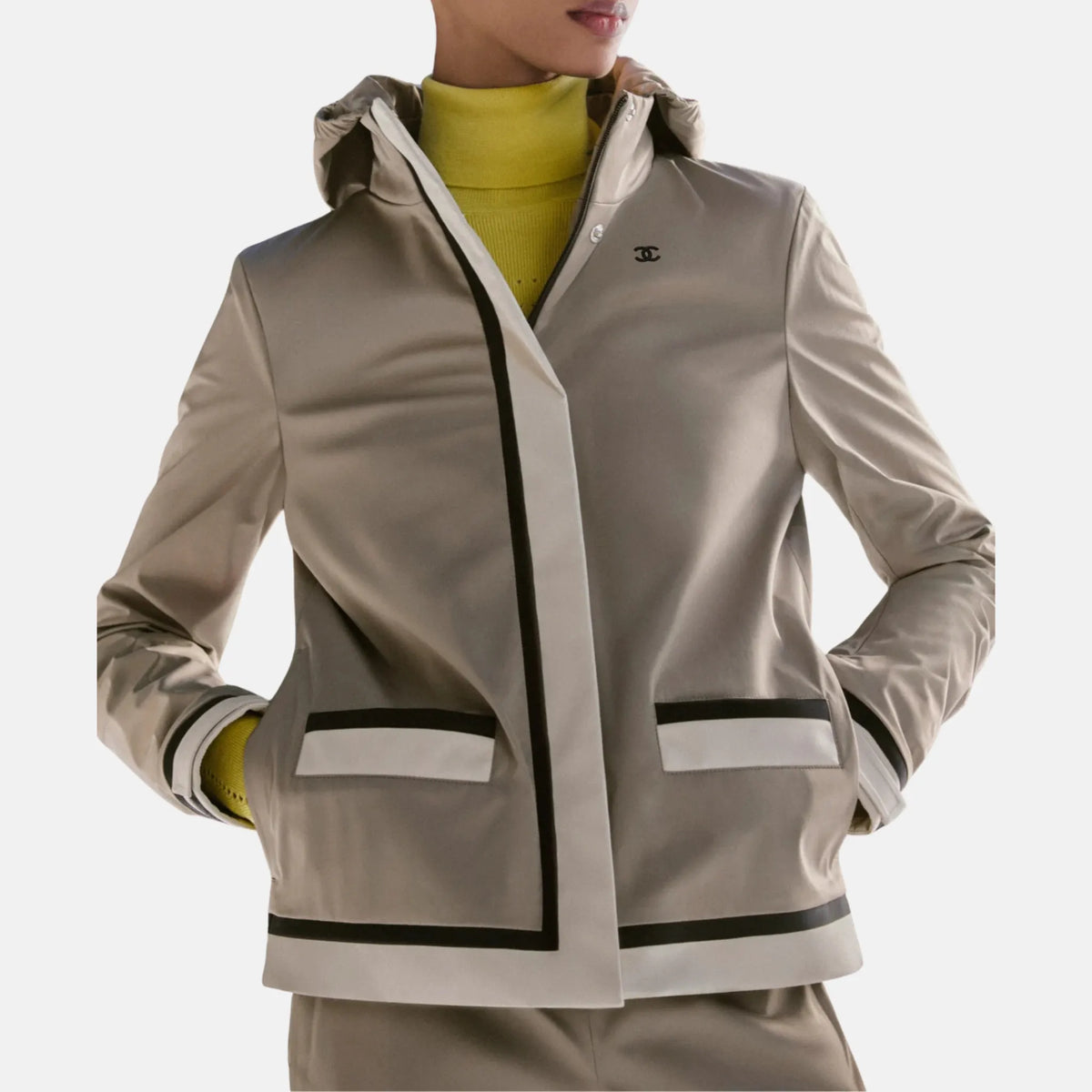 Jacket Mixed Fibres in Taupe Black and Grey — Taupe Black and Grey