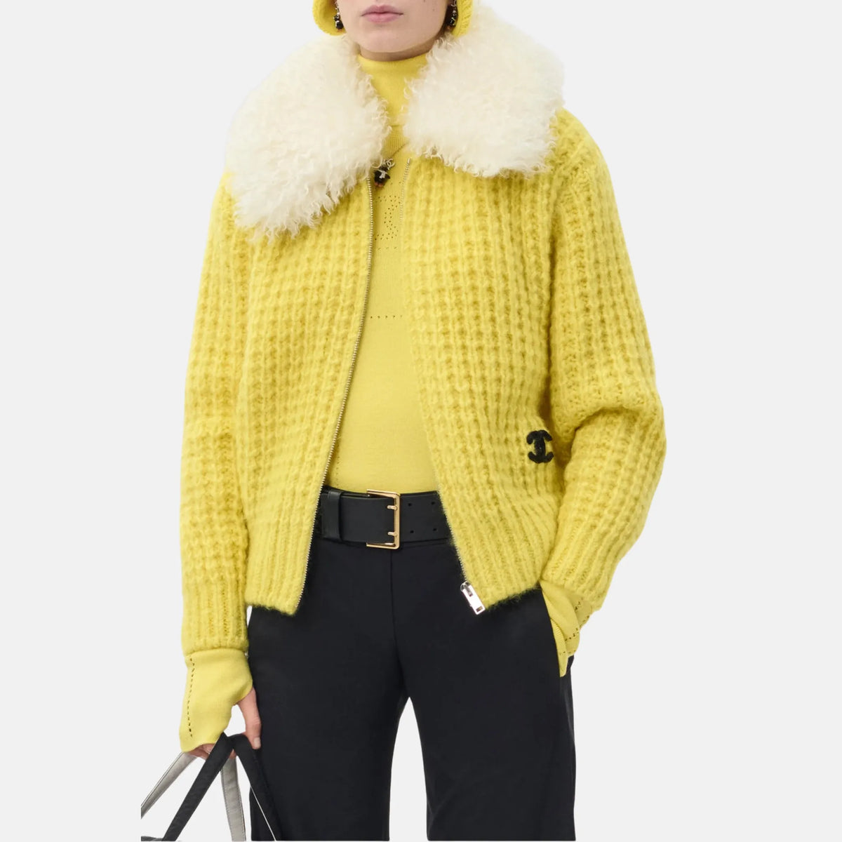 Jacket Mohair Silk in Yellow